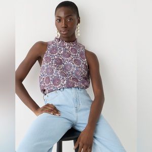 Fleur top in floral linen
